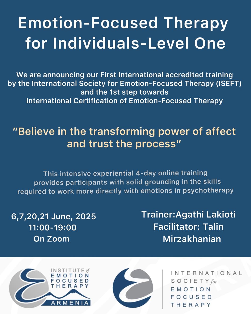 Emotion-Focused Therapy For Individuals-Level One