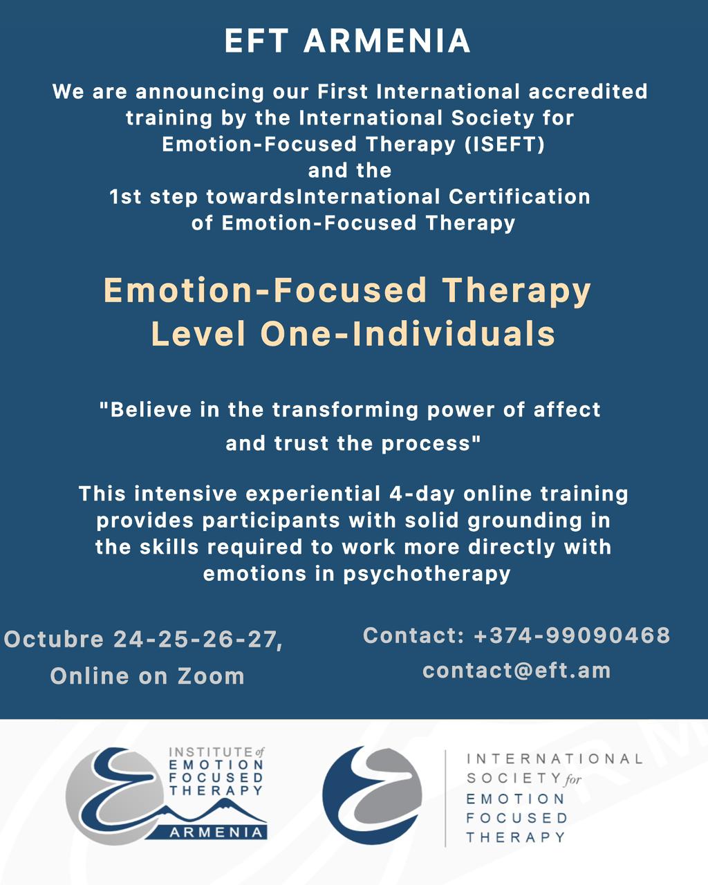 Emotion-Focused Therapy Level One-I